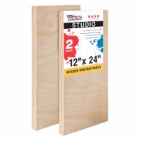 12  x 24  Birch Wood Paint Pouring Panel Boards, Studio Series, 3/4  Deep Cradle -2 Pack