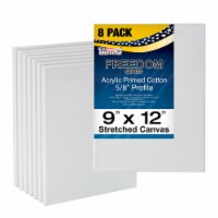 9  x 12  Super Value Quality Acid Free Stretched Canvas 8-Pack - 5/8 Profile Primed Gesso