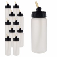 2.7 Ounce Plastic Jar Bottles with 30 Degrees Down Angle Lids, Single-Action Siphon - 10 Pack
