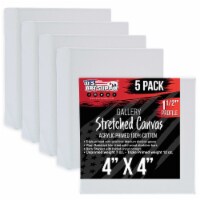 4  x 4  Gallery Depth 1-1/2  Profile Stretched Canvas 5-Pack - Gesso Triple Primed Cotton