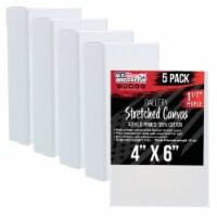 4  x 6  Gallery Depth 1-1/2  Profile Stretched Canvas 5-Pack - Gesso Triple Primed Cotton
