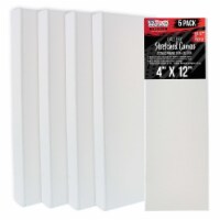 4  x 12  Gallery Depth 1-1/2  Profile Stretched Canvas 5-Pack - Gesso Triple Primed Cotton