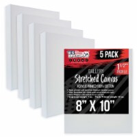 8  x 10  Gallery Depth 1-1/2  Profile Stretched Canvas 5-Pack - Gesso Triple Primed Cotton