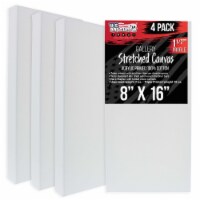 8  x 16  Gallery Depth 1-1/2  Profile Stretched Canvas 4-Pack - Gesso Triple Primed Cotton