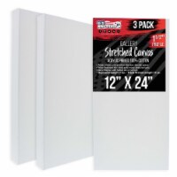 12  x 24  Gallery Depth 1-1/2  Profile Stretched Canvas 3-Pack - Gesso Triple Primed Cotton