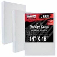 14  x 18  Gallery Depth 1-1/2  Profile Stretched Canvas 3-Pack - Gesso Triple Primed Cotton