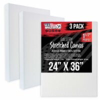 24  x 36  Gallery Depth 1-1/2  Profile Stretched Canvas 3-Pack - Gesso Triple Primed Cotton