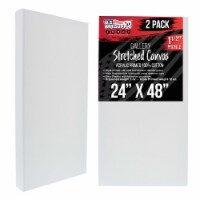 24  x 48  Gallery Depth 1-1/2  Profile Stretched Canvas 2-Pack - Gesso Triple Primed Cotton