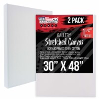 30  x 48  Gallery Depth 1-1/2  Profile Stretched Canvas 2-Pack - Gesso Triple Primed Cotton