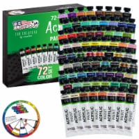 72 Color Set of Acrylic Paint in Large 18ml Tubes - Rich Vivid Colors for Artists, Students