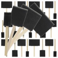 Variety Pack Foam Sponge Wood Handle Paint Brush Set (40 Brushes) - Lightweight, Durable