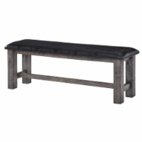Picket House Furnishings Grayson Faux Leather Dining Bench in Gray Oak