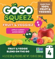 GoGo Squeez® Fruit & Veggie Apple Berry Carrot Pouches Perspective: Main