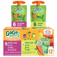 GoGo Squeez Fruit & Veggies Boulder Berry and Zippin' Zingin' Pear Applesauce