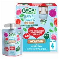 GoGo Squeez Happy TummieZ Organic Apple Strawberry Pomegranate Spinach Fruit & Veggie Pouch