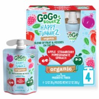 GoGo Squeez Happy TummieZ Organic Apple Strawberry Pomegranate Spinach Fruit & Veggie Pouch