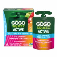 GoGo squeeZ Active Fruit Blend with Electrolytes StrawberryPineapple Orange Perspective: Main