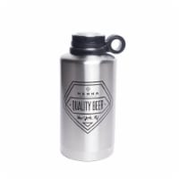 Manna 6407324 64 oz Silver Stainless Steel - Quality Beer Ring Growler Water Bottle BPA Free