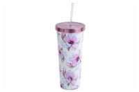 Manna Chilly Tumbler - Purple Flowers Perspective: Main