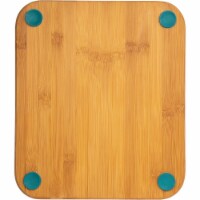 Core Bamboo 12 In. Square Natural Lake Blue Foot Grip Cutting Board DBC27696