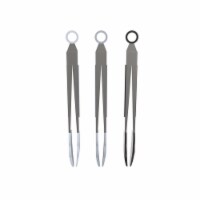 Core Kitchen 6012601 Silver Silicone & Stainless Steel Mini Locking Tong Set - Pack of 15