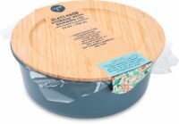 Core Kitchen Concave Colored Glass Food Storage Container with Bamboo Lid - Gray Perspective: Main