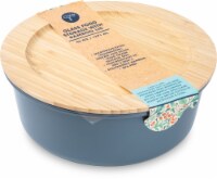 Core Kitchen Concave Colored Glass Food Storage Container with Bamboo Lid - Gray Perspective: Main