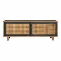 Moe's Home Collection Ashton 55  Wood Media Console/TV Stand in Natural/Black