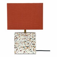 Moe's Home Collection Terrazzo 1-Light Square Marble Table Lamp in Multi-Color