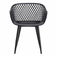 Moe's Home Collection Piazza Plastic Outdoor Chairs in Black (Set of 2)
