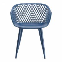 Moe's Home Collection Piazza Plastic Outdoor Chairs in Blue (Set of 2)