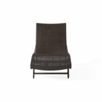Eliana Outdoor Single Brown Wicker Chaise Lounge
