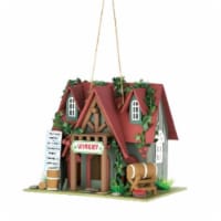 Zingz & Thingz Winery Red Roof Wood Cottage Birdhouse