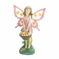 AEWholesale 10017858 Pink Fairy Solar Garden Statue