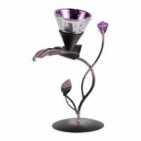 Zingz & Thingz Lilac Lily Pad Tealight Holder in Purple and Black