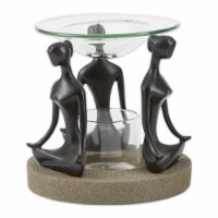 Zingz & Thingz Namaste Yoga Triad Glass Candle Oil Warmer in Black