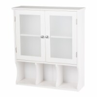 Zingz & Thingz Aspen 2 Door Wooden Glass Wall Cabinet in White