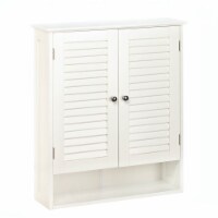 Zingz & Thingz Nantucket Wooden Wall Cabinet in White