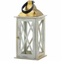 Zingz & Thingz Nikki Chu Savannah Medium Glass Lantern in Gold and Gray