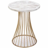 Zingz & Thingz Nikki Chu Santa Barbara Round Wooden Accent Table in Gold