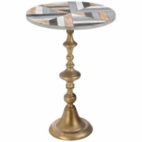 Zingz & Thingz Nikki Chu Montecito Multicolored Round Wooden Accent Table