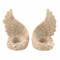 Zingz & Thingz 2 Piece Plastic Angel Wings Tealight Set in Ivory
