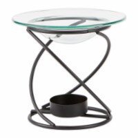 Zingz & Thingz Modern Spiral Metal and Glass Candle Oil Warmer in Black