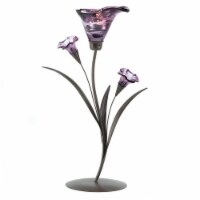 Zingz & Thingz Twilight Bloom Glass Tealight Holder in Purple and Brown