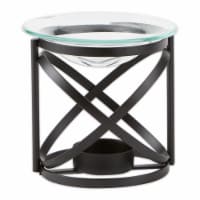 Zingz & Thingz Modern Orbital Metal and Glass Candle Oil Warmer in Black
