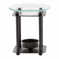 Zingz & Thingz Modern Art Metal and Glass Candle Oil Warmer in Black