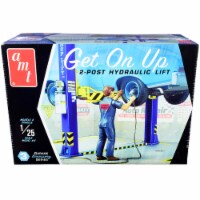 Skill 2 Model Kit Garage Accessory Set #3 (2-Post Hydraulic Lift) with Figurine \Get On Up\
