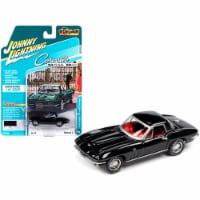 Johnny Lightning JLCG022-JLSP103A 1965 Chevrolet Corvette Hardtop Tuxedo Black with Red Inter