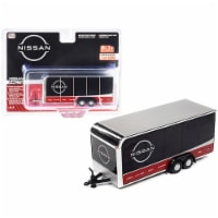 Autoworld CP7800 1-64 Scale 4-Wheel Enclosed Trailer Nissan Diecast Model Car, Black