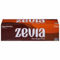 Zevia® Ginger Root Beer Zero Sugar Soda Cans Perspective: Main